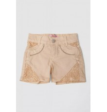 Джинсовые шорты для девочки, цвет бежевый, 247R10033