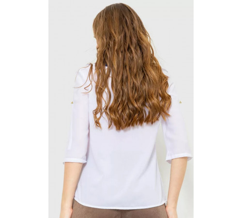 Блуза класична, колір біло-синій, 230R111