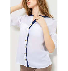 Блуза классическая, цвет бело-синий, 230R111.