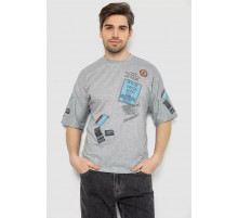 Футболка чоловіча з принтом, колір сірий, 244R20139