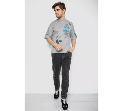 Футболка чоловіча з принтом, колір сірий, 244R20139
