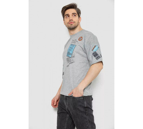Футболка чоловіча з принтом, колір сірий, 244R20139