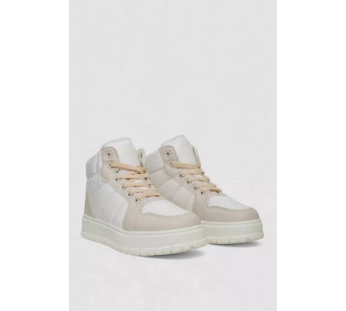 Кросівки жіночі зимові на хутрі, колір біло-бежевий, 248RMB02