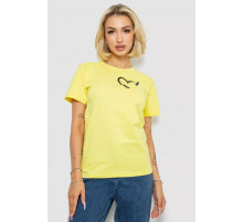 Женская футболка с принтом, цвет желтый, 238R57384-1