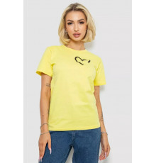Женская футболка с принтом, цвет желтый, 238R57384-1