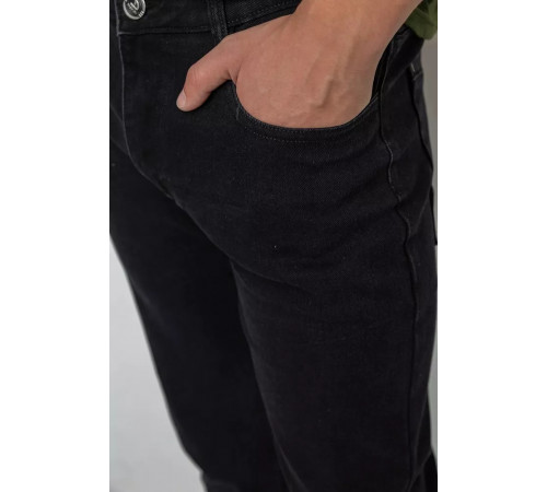 Джинсы мужские однотонные, цвет черный, 244R115.