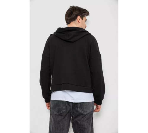 Кофта чоловіча на блискавці з капюшоном, колір чорний, 238R103