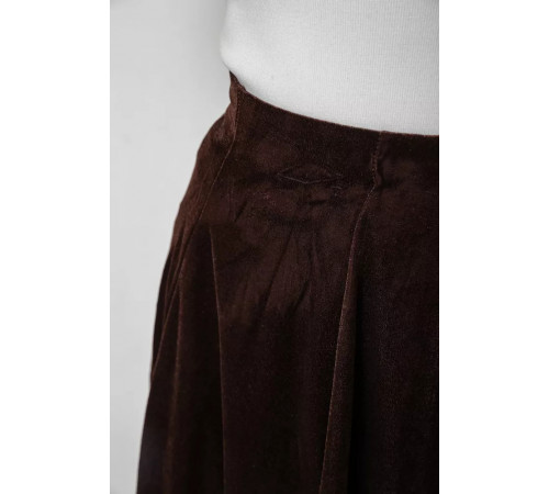 Юбка бархатная годе, цвет коричневый, 167R375