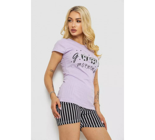 Пижама женская с принтом, цвет сиреневый, 243R3253.