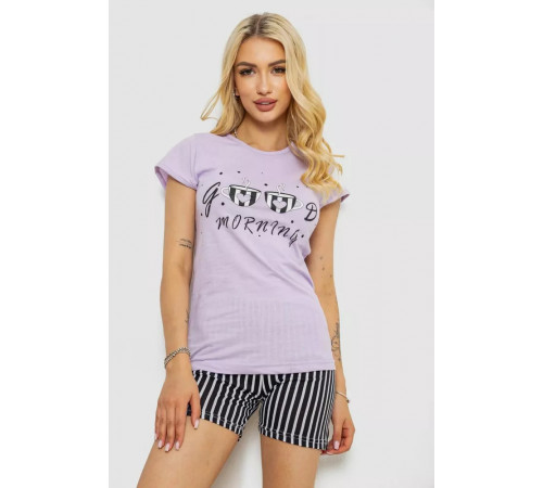 Пижама женская с принтом, цвет сиреневый, 243R3253.