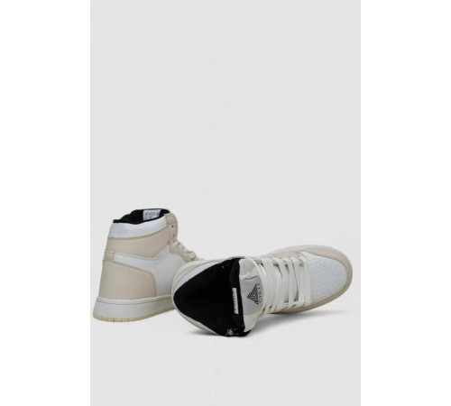 Кроссовки женские зимние на меху, цвет бело-бежевый, 248RH1030