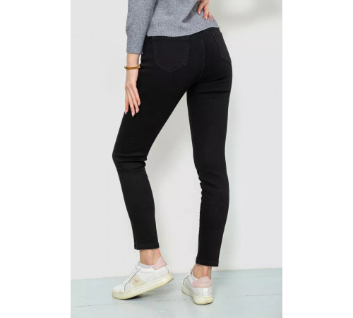Джинсы женские однотонные, цвет черный, 244R2056