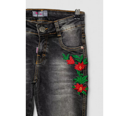 Джинсы для девочек, цвет черный, 247R3806