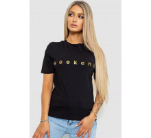 Женская футболка с принтом, цвет черный, 238R57378