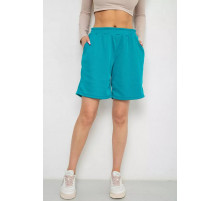 Шорты женские в рубчик, цвет темно-бирюзовый, 238R110