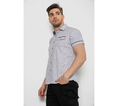 Сорочка чоловіча з коротким рукавом, колір сірий, 214RG601