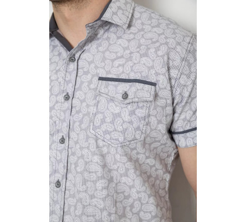 Сорочка чоловіча з коротким рукавом, колір сірий, 214RG601