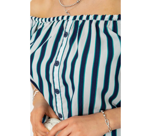 Блуза в полоску, цвет серо-синий, 244R088-1.