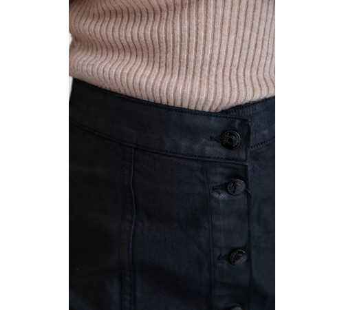 Джинсова міні-спідниця, чорного кольору, на ґудзиках, 164R101