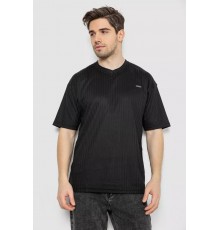 Футболка мужская однотонная 247R3140, цвет черный, 244R3140