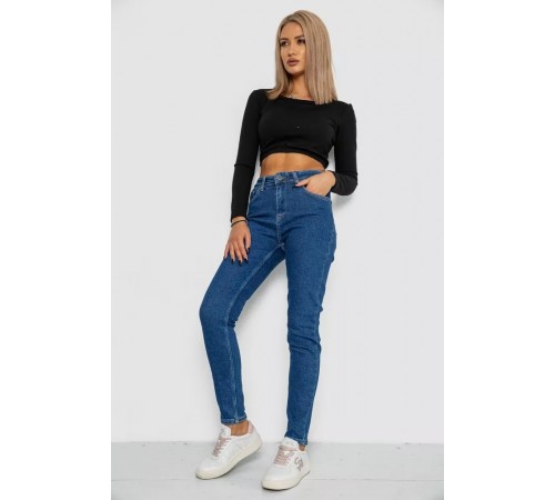Джинси жіночі Mom-fit стрейч, колір синій, 244R1132 Джинси жіночі Mom-fit стрейч, колір синій, 244R1132