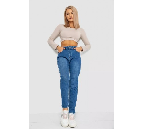 Джинси жіночі Mom-fit стрейч, колір синій, 244R1133 Джинси жіночі Mom-fit стрейч, колір синій, 244R1133