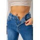 Джинси жіночі Mom-fit стрейч, колір синій, 244R1133
