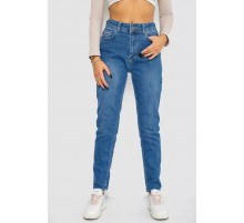 Джинсы женские Mom-fit стрейч, цвет синий, 244R1133