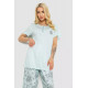 Піжама жіноча з принтом, колір м'ятний, 243R6788