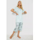 Піжама жіноча з принтом, колір м'ятний, 243R6788