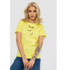 Женская футболка с принтом, цвет желтый, 238R555