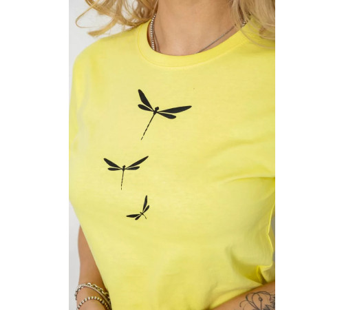 Футболка жіноча з принтом, колір жовтий, 238R555
