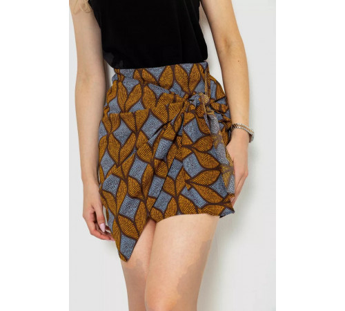 Спідниця з принтом, колір гірчично-коричневий, 244R202