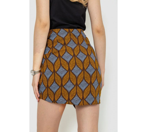 Спідниця з принтом, колір гірчично-коричневий, 244R202