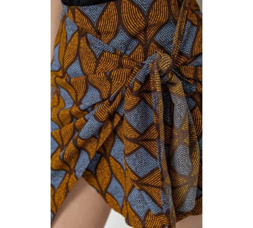 Спідниця з принтом, колір гірчично-коричневий, 244R202