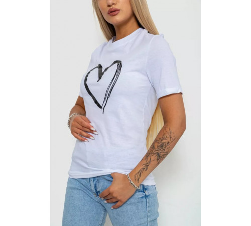 Женская футболка с принтом, цвет белый, 238R01623