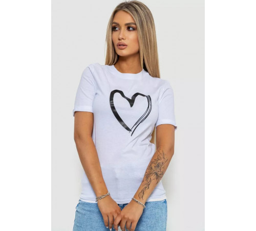 Женская футболка с принтом, цвет белый, 238R01623