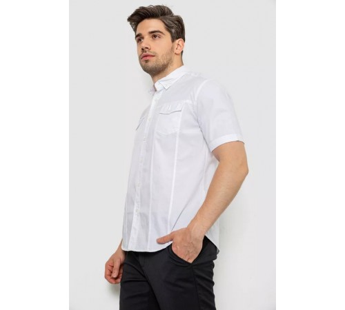 Рубашка мужская однотонная, цвет белый, 214R6917-2 Рубашка мужская однотонная, цвет белый, 214R6917-2