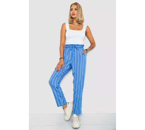 Штани жіночі в смужку, колір блакитний, 244R306