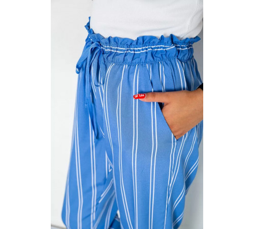 Штани жіночі в смужку, колір блакитний, 244R306