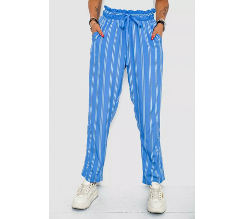 Штани жіночі в смужку, колір блакитний, 244R306