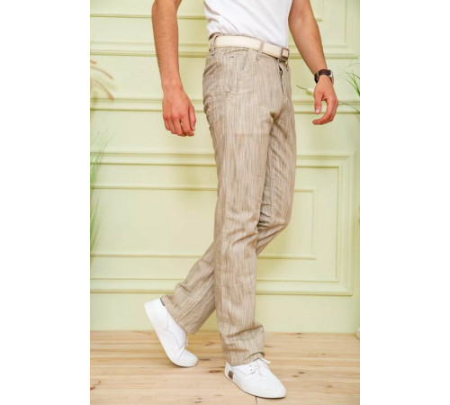 Чоловічі літні штани, вільного крою, бежевого кольору, 167R7055-1