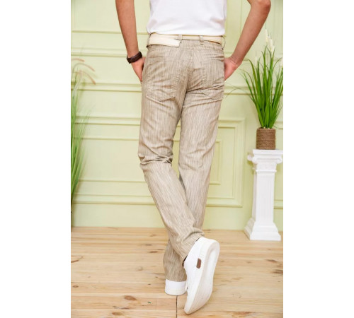 Чоловічі літні штани, вільного крою, бежевого кольору, 167R7055-1