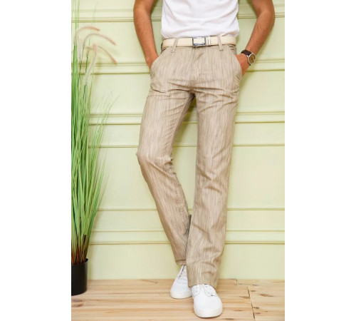Чоловічі літні штани, вільного крою, бежевого кольору, 167R7055-1