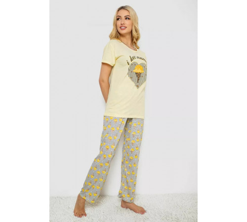 Женская пижама с принтом, цвет желтый, 243R6001.