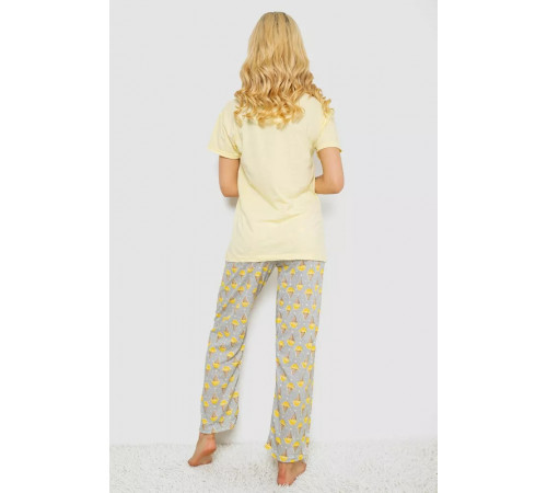 Женская пижама с принтом, цвет желтый, 243R6001.