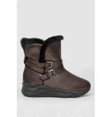 Уггі жіночі зі штучним хутром всередині, колір коричневий, 131R747