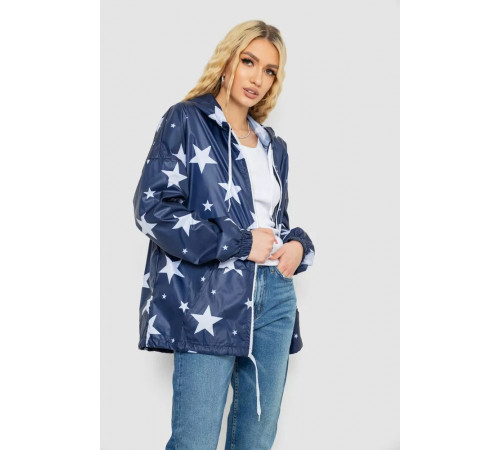 Вітровка жіноча з капюшоном, колір синій, 238R102