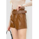 Шорты женские из экокожи, цвет коричневый, 186R6750