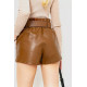 Шорты женские из экокожи, цвет коричневый, 186R6750